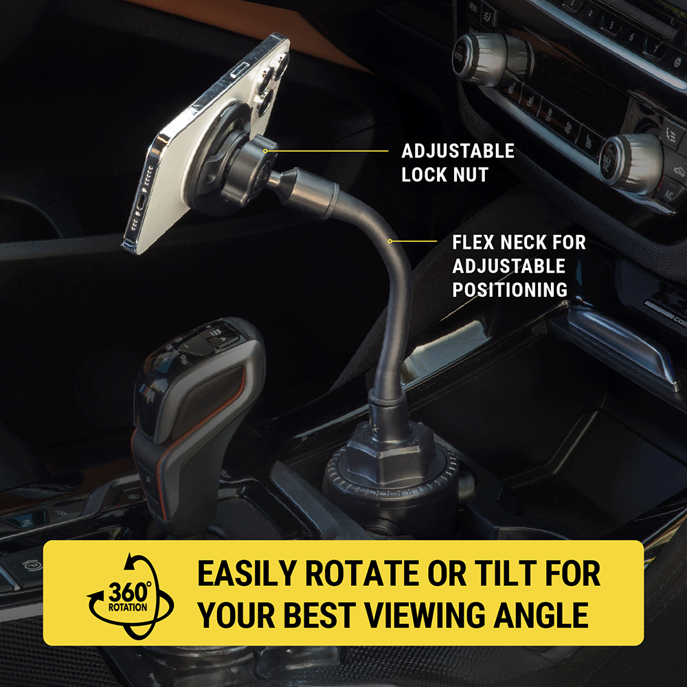 Easily rotate or tilt for your vest viewing angle. 360 degree rotation. Adjustable lock nut. Flex next for adjustable positioning.