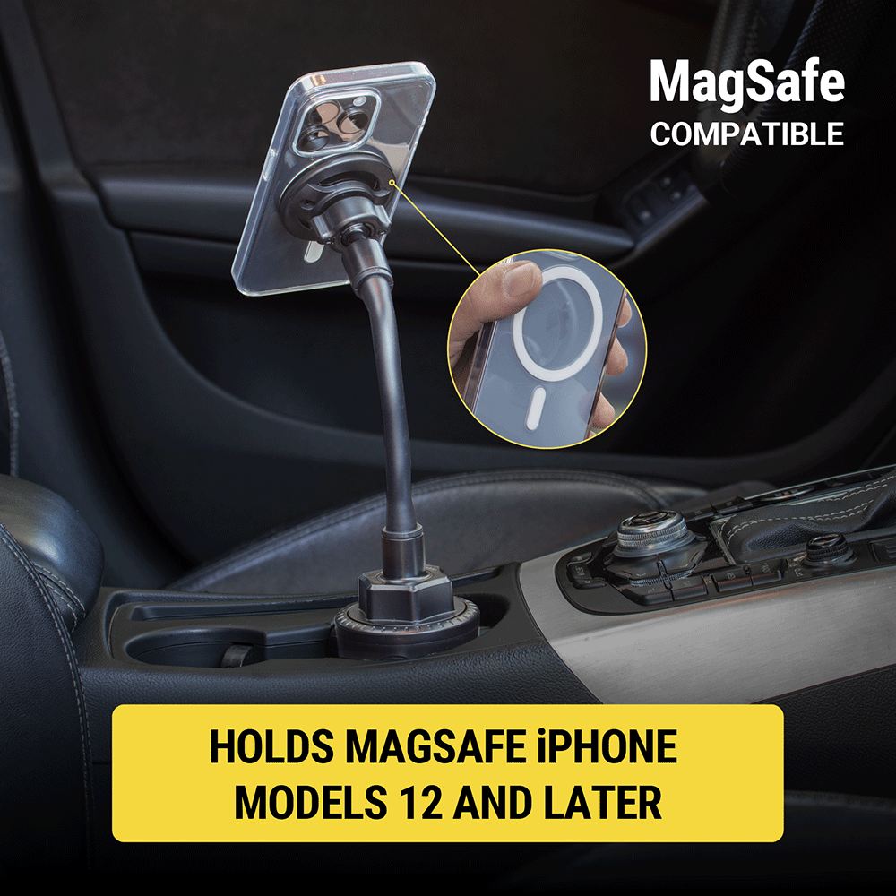 MagSafe compatible. Holds MagSafe iPhone models 12 and later.