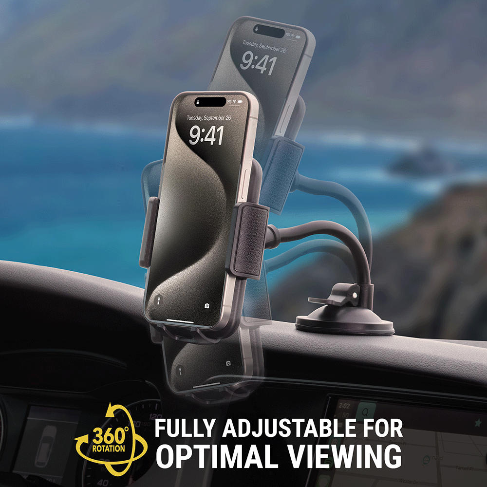 360 degree rotation. Fully adjustable for optimal viewing.