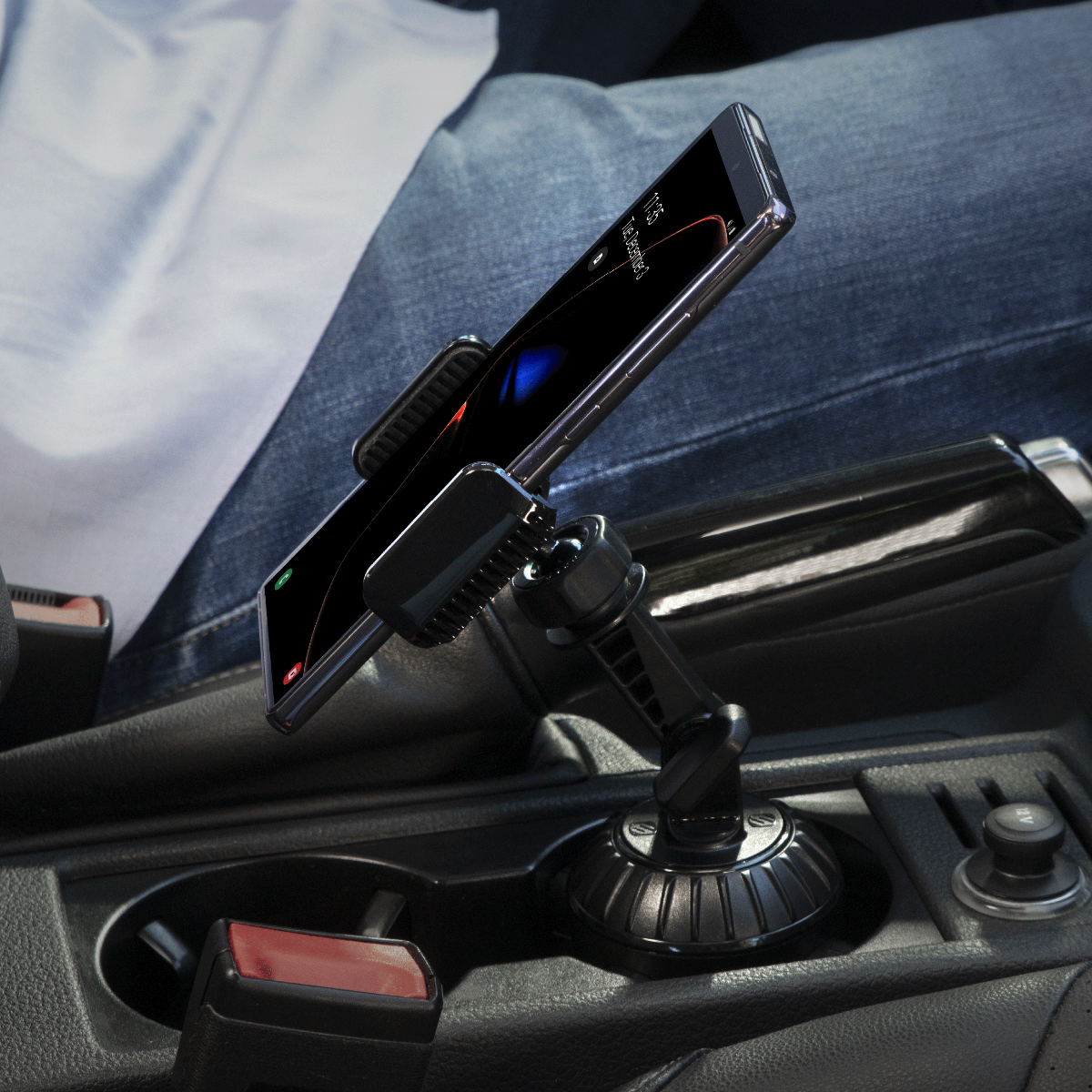 Universal Cup Holder Mount holding phone