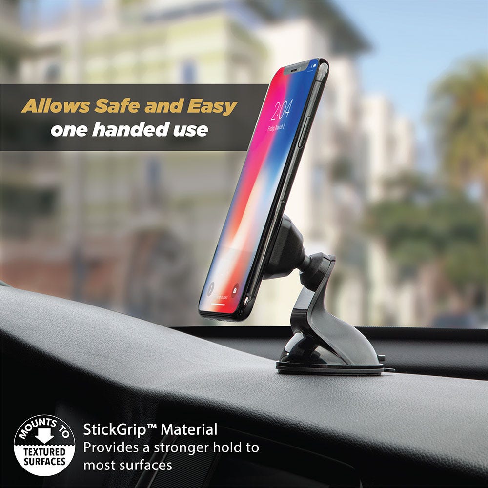 Magnetic Window/Dash Mount for Mobile Devices on Dashboard