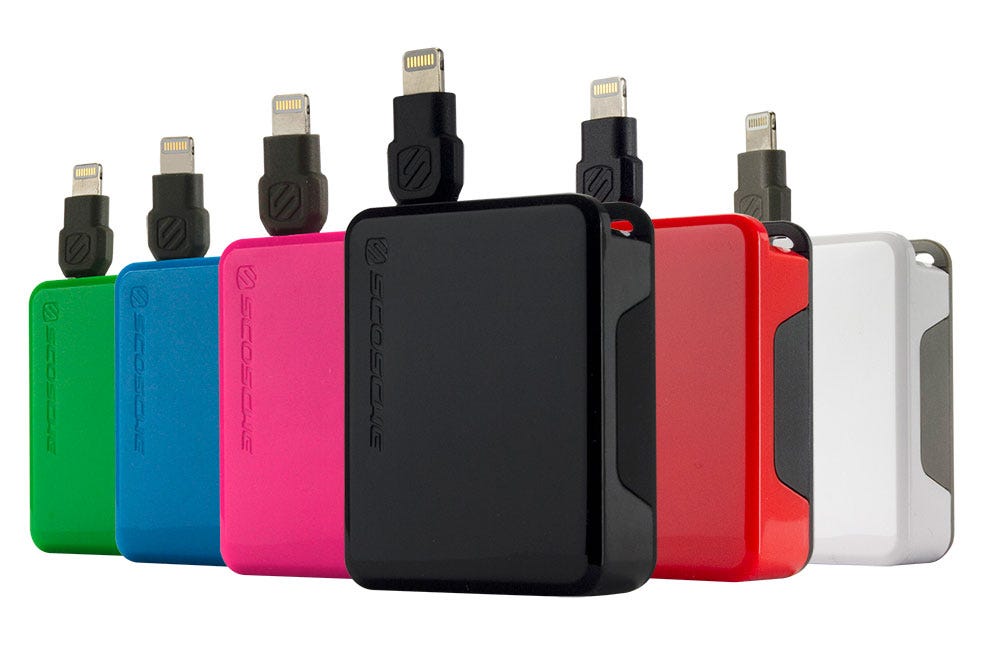 iPhone 5C Retractable Cable in various colors