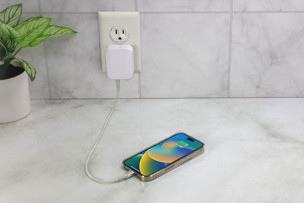 iphone charging via Scosche wall charger and braided cable