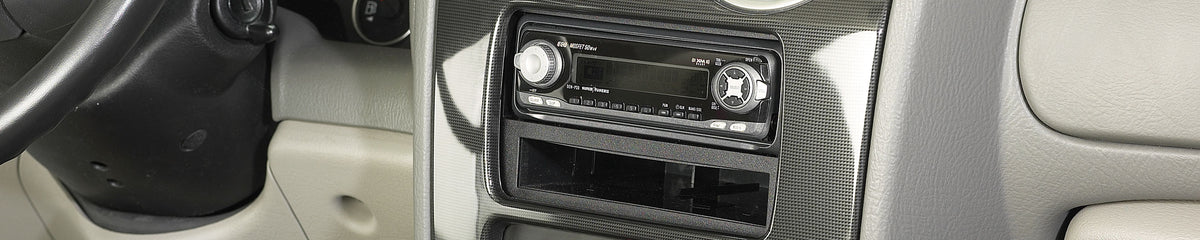 Aftermarket head unit installed in a vehicle