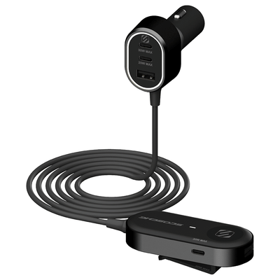 Six-Port 100W USB-C & USB-A Car Charger with Extension