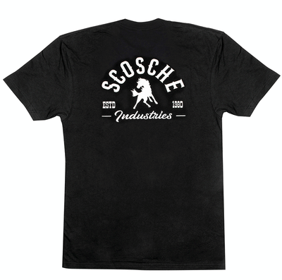 back view of Scosche Men's Tee with Bronco Logo