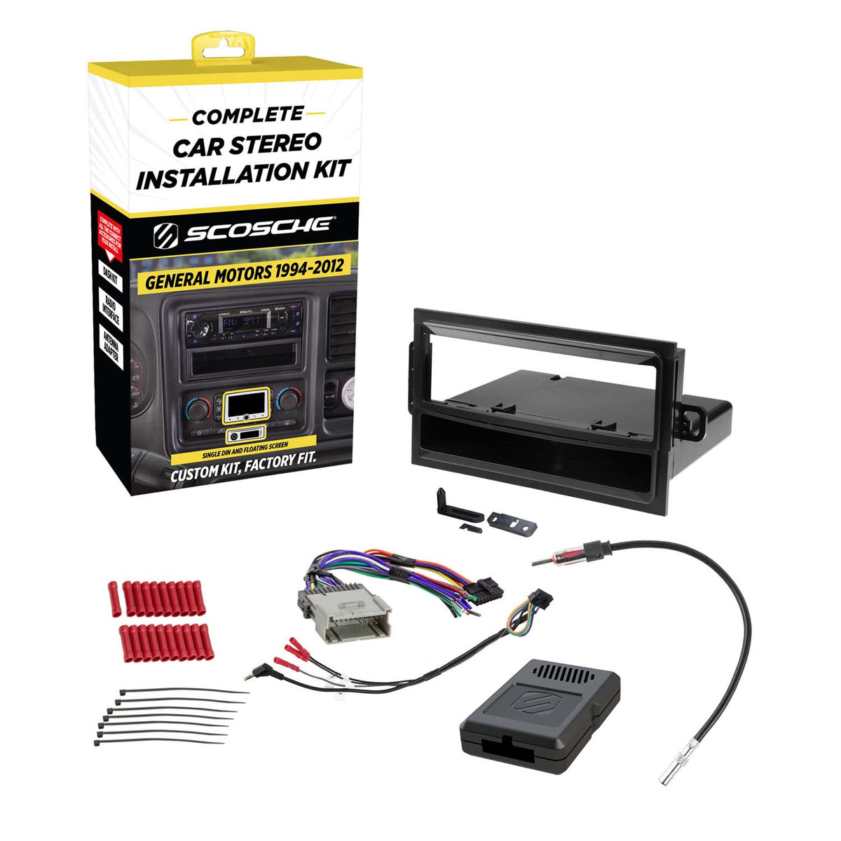 Single DIN Radio Installation Kit Compatible with Select 1994-2012 General Motors Vehicles