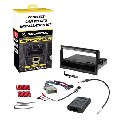 Single DIN Radio Installation Kit Compatible with Select 1994-2012 General Motors Vehicles