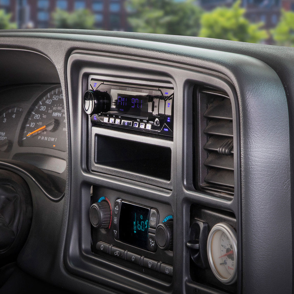 Complete Single or Double DIN Radio Installation Dash Kit Compatible with Select 2000-2012 General Motors Vehicles in car dash