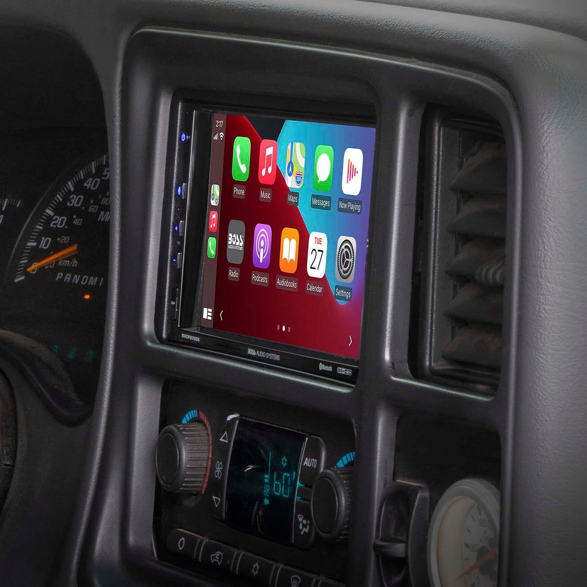 Double DIN Radio Installation Kit Compatible with Select 1994-2012 General Motors Vehicles in car dash