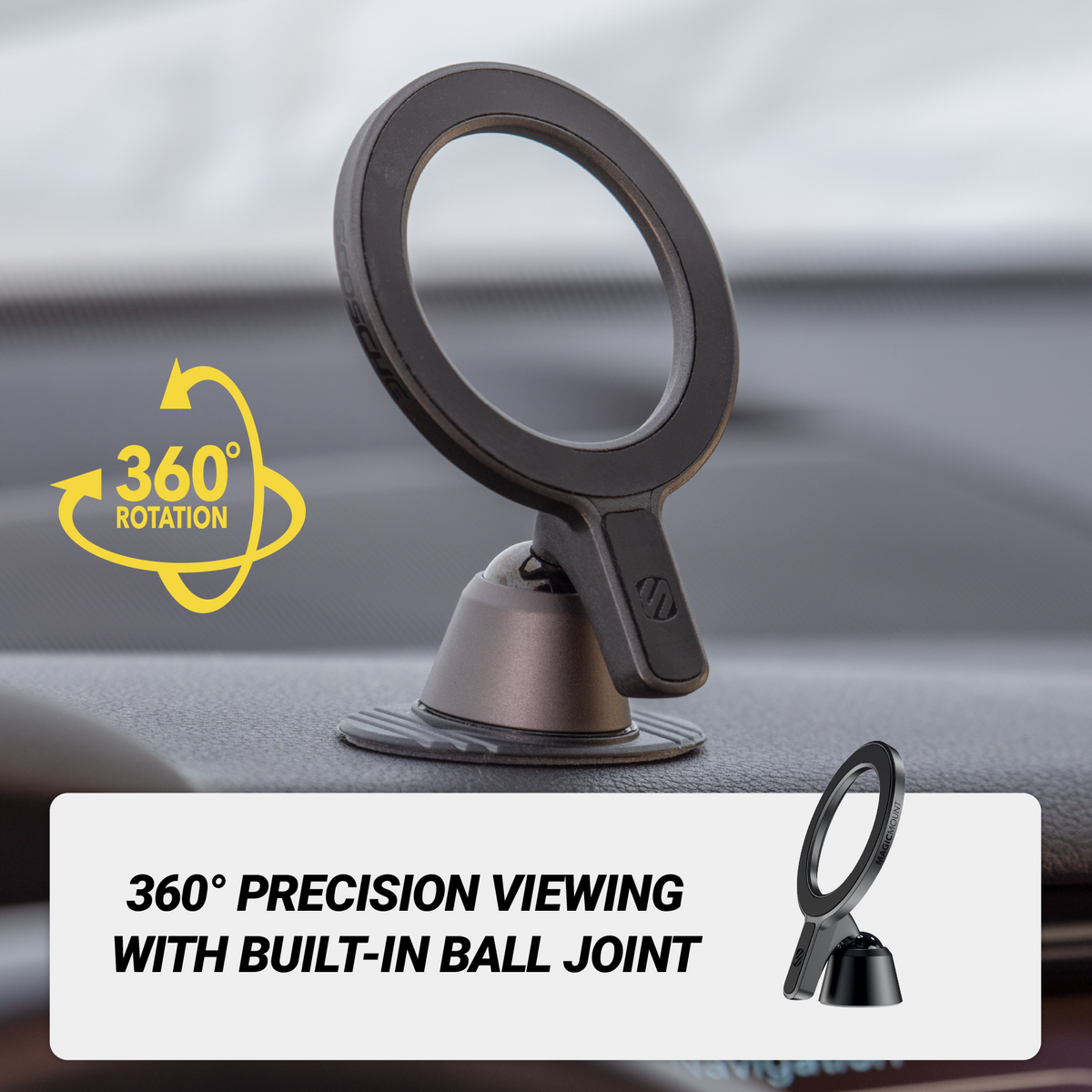 360° precision viewing with built-in ball joint
