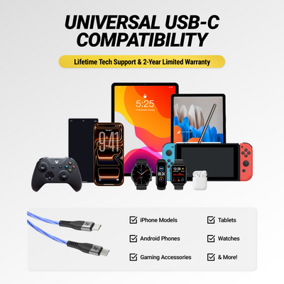 Universal USB-C Compatibility. Lifetime Tech Support & 2-Year Limited Warranty