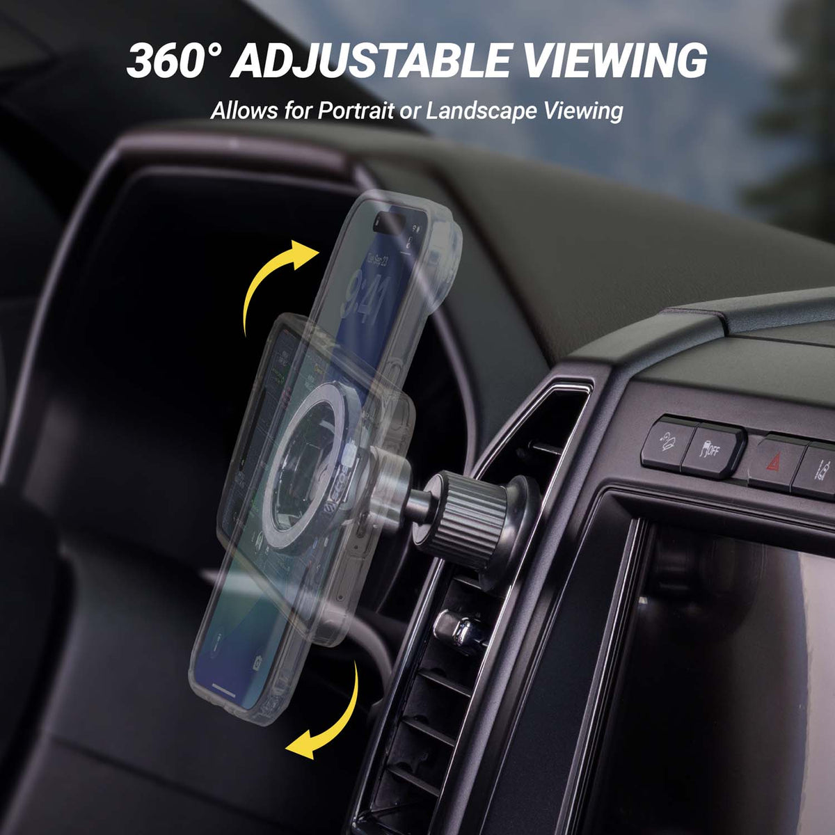 360 degree adjustable viewing allows for portrait or landscape viewing