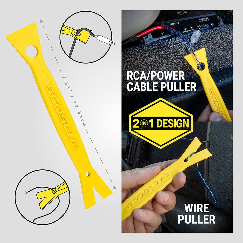 2 in 1 design - RCA/Power cable puller  wire puller. measures 7.31 (18.56cm)"