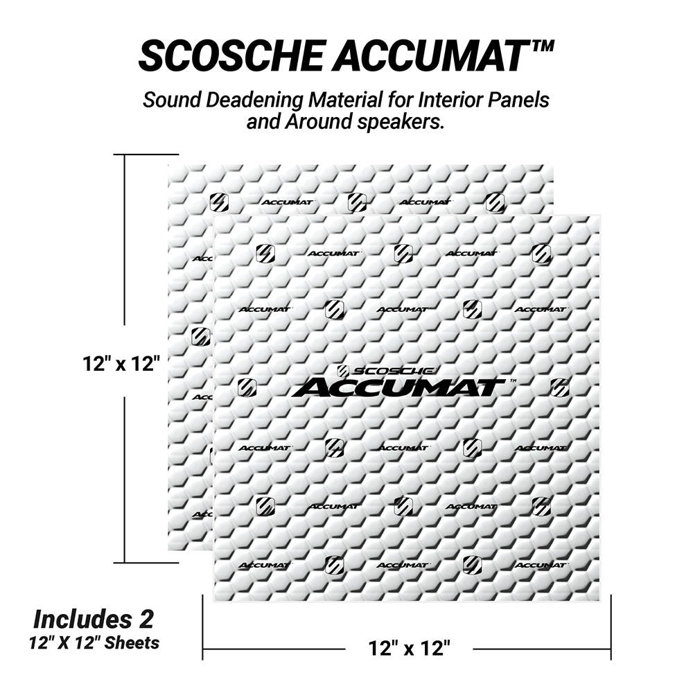 Scosche Accumat™ Sound Deadening Material for Interior Panels and Around speakers. Includes 2 12 x 12" sheets."
