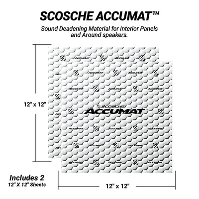 Scosche Accumat™ Sound Deadening Material for Interior Panels and Around speakers. Includes 2 12 x 12" sheets."
