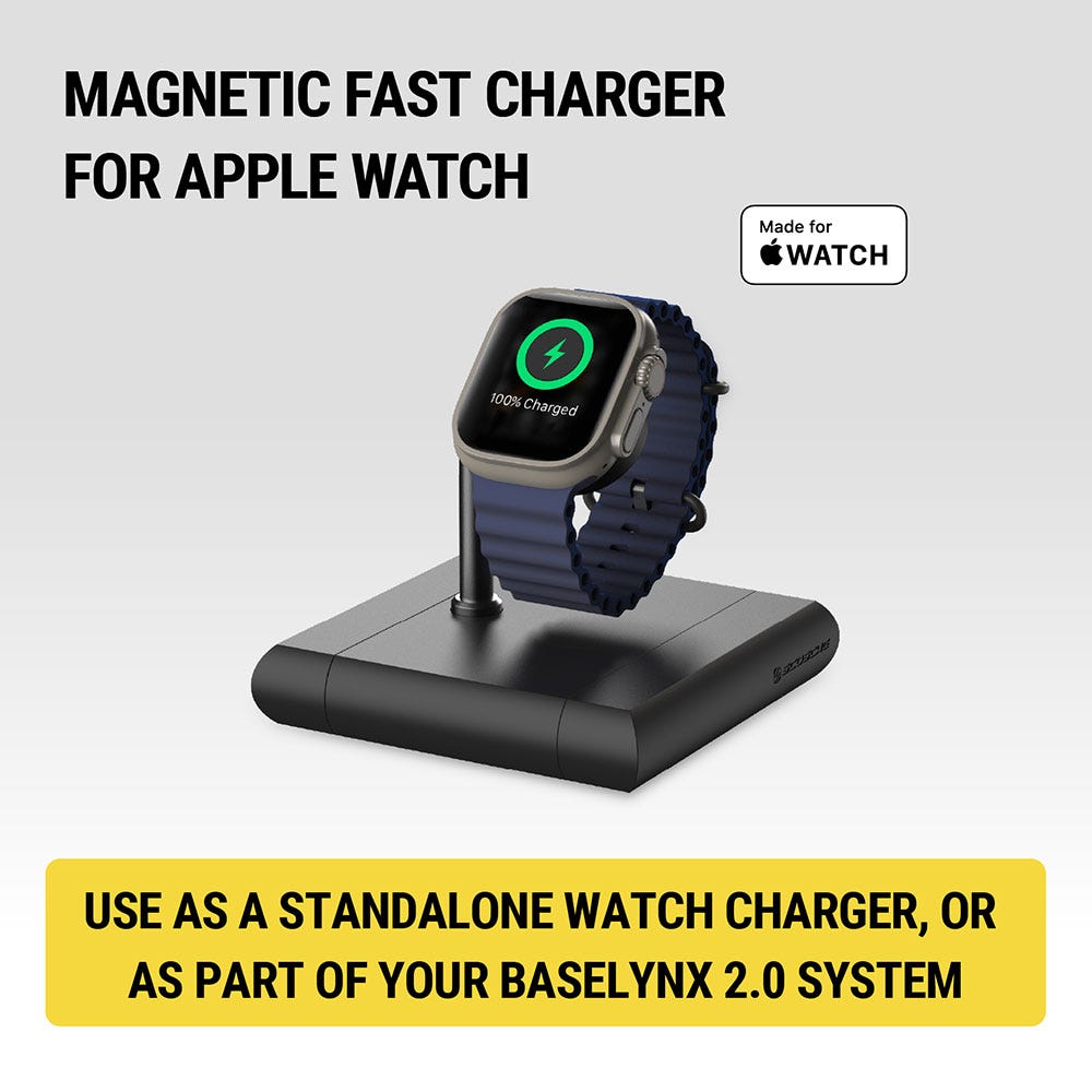 Made for Apple Watch. Magnetic fast charger for Apple Watch. Use as a standalone watch charger  or as part of your BaseLynx 2.0 system