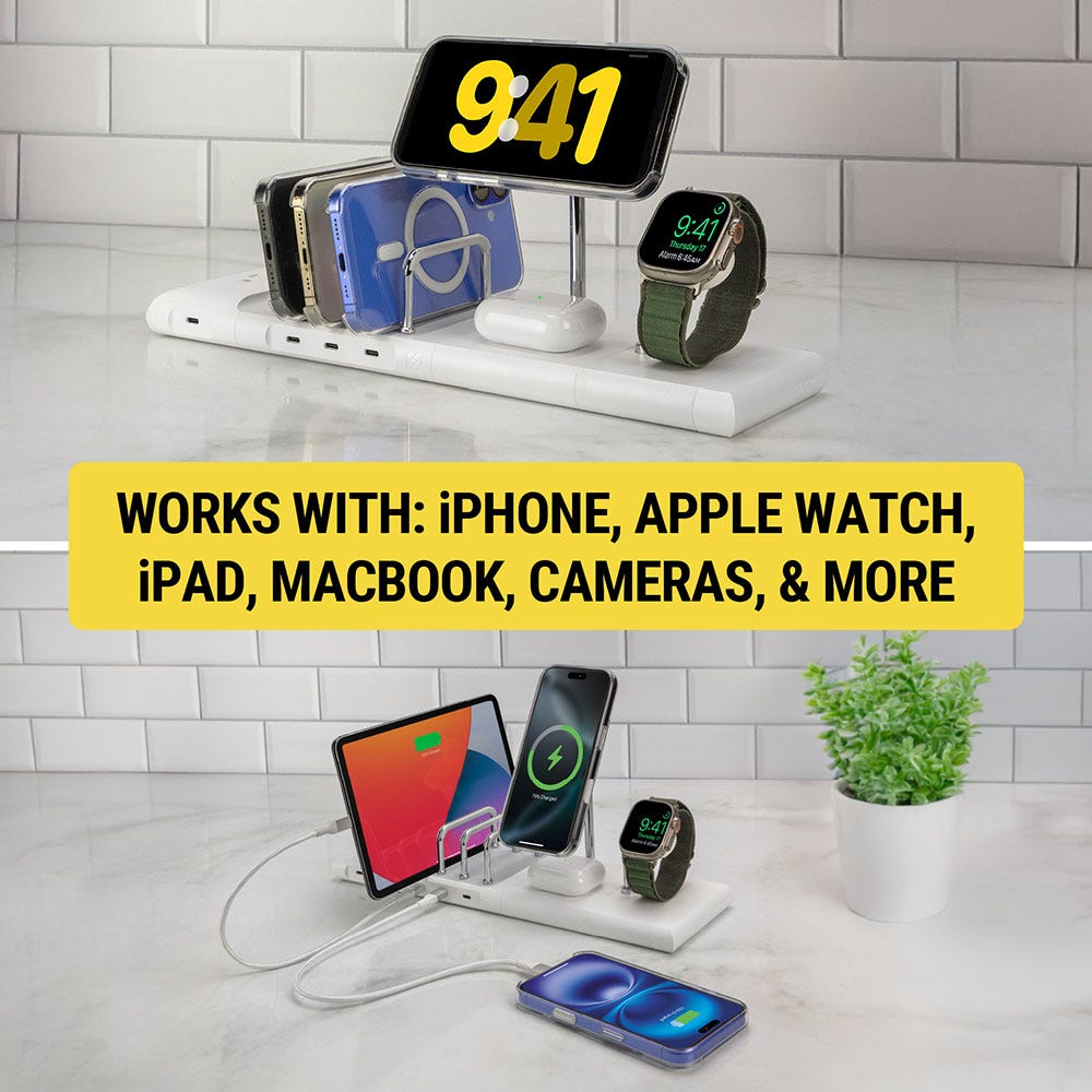 Works with: iPhone  apple watch  iPad  MacBook  cameras and more