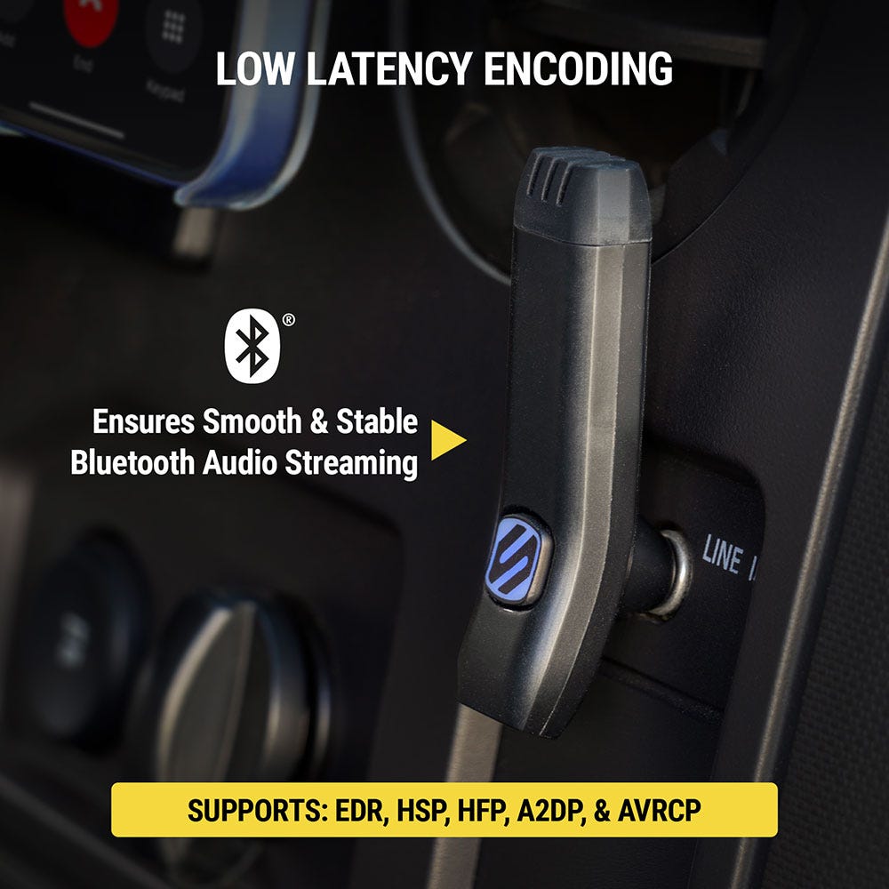 Low latency encoding. Ensures smooth and stable Bluetooth Audio Streaming. Supports EDR  HSP  HFP  A2DP  AVRCP