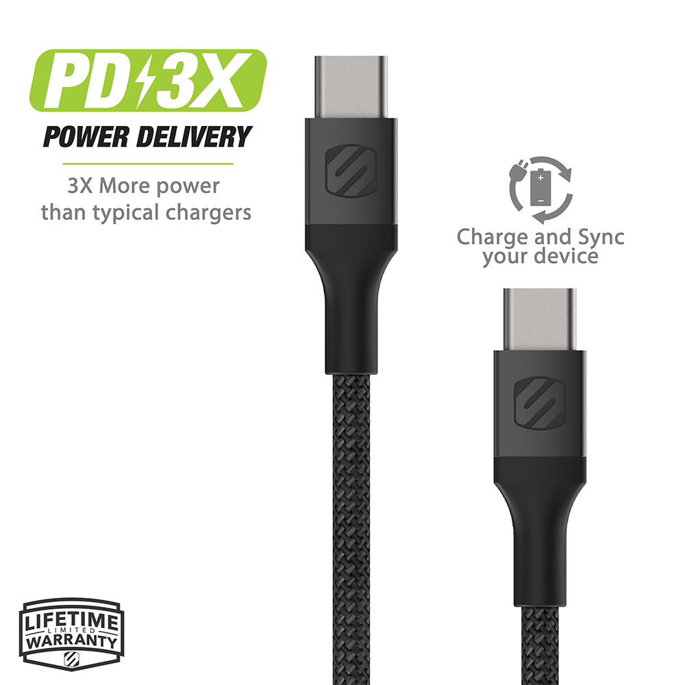 PD 3X Power Delivery - 3X more power than typical chargers. Charge and Sync your device.
