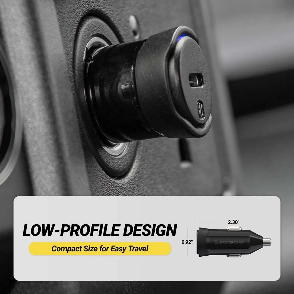 Low-Profile Design. Compact Size for Easy Travel. Measures 0.92" x 2.30".