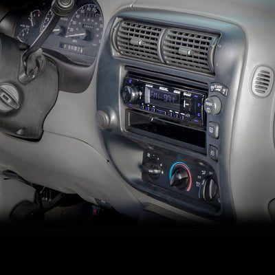 1995-2011 Ford / Lincoln / Mercury / Mazda DIN with Molded Pocket Dash Kit in dash