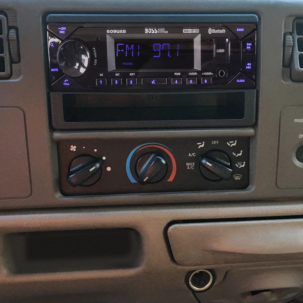 1995-2011 Ford  Lincoln and Mercury Vehicles Single DIN Dash Kit with Molded Pocket Black in car dash
