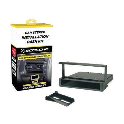 1995-2011 Ford  Lincoln and Mercury Vehicles Single DIN Dash Kit with Molded Pocket Black
