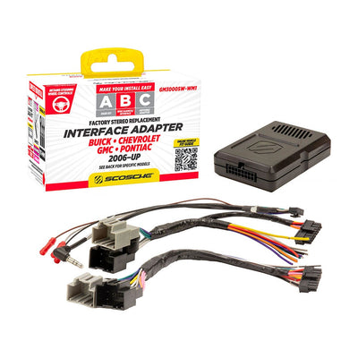 Scosche Wiring Harness Retains Steering Controls & Compatible with Select 2000-2013 GM GM3000SW-WM1