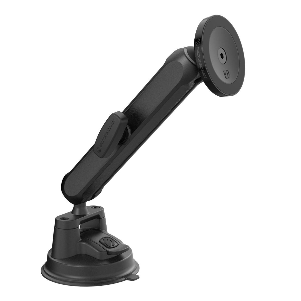 Magnetic Mount Head with Dual-Socket Mount Arm (Large) and Suction Cup Mount Base Phone Mount Bundle