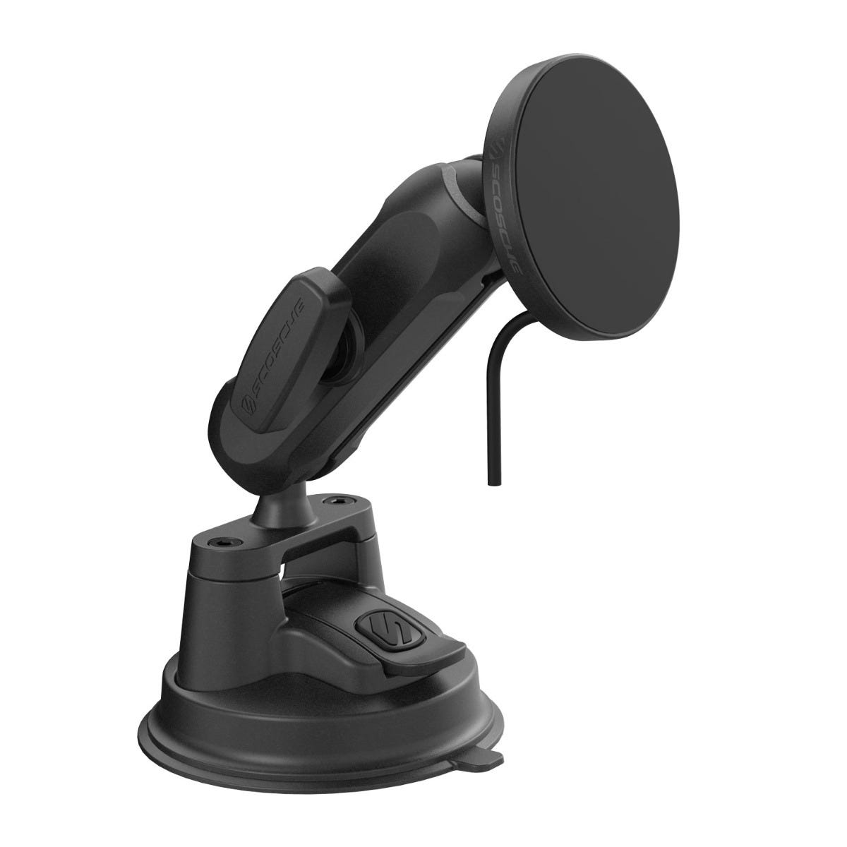 25W Wireless Charging Head with Dual-Socket Mount Arm (Medium) and Suction Cup Mount Base