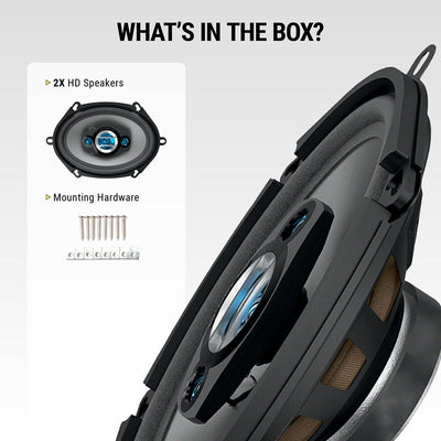 What's in the box? 2X HD speakers  Mounting hardware