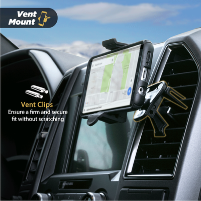 Vent clips ensure a firm and secure fit without scratching