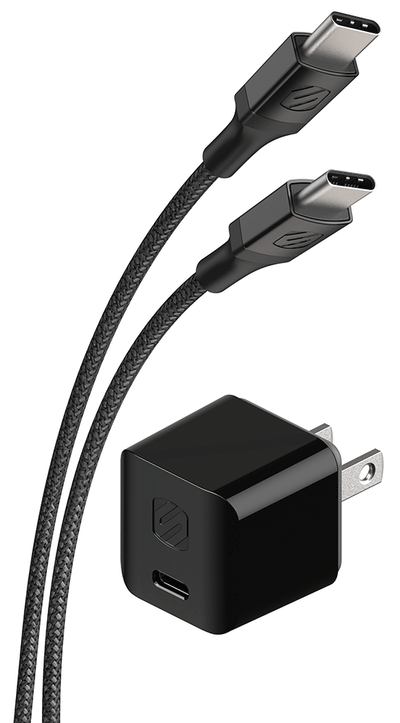 USB-C Power Delivery Mini Home Charger and 8Ft. Braided Cable
