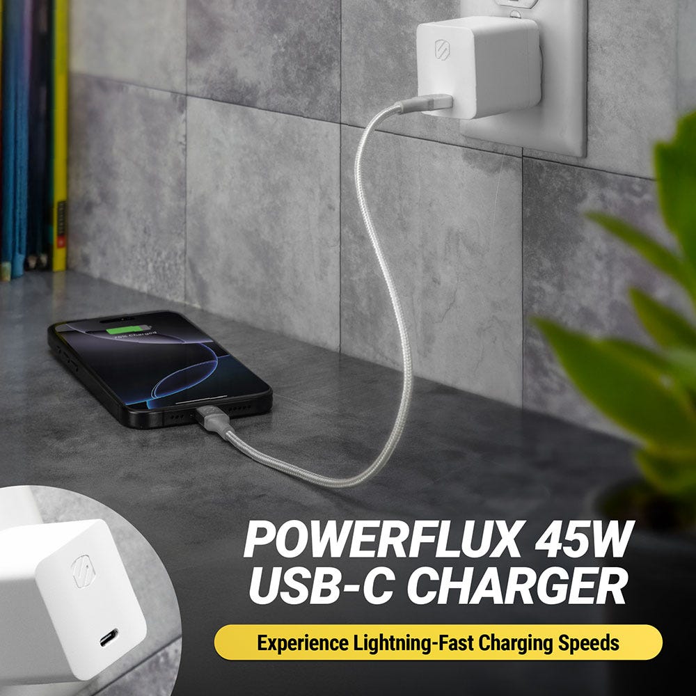 PowerFlux 45W USB-C Charger. Experience Lightning-fast charging speeds.