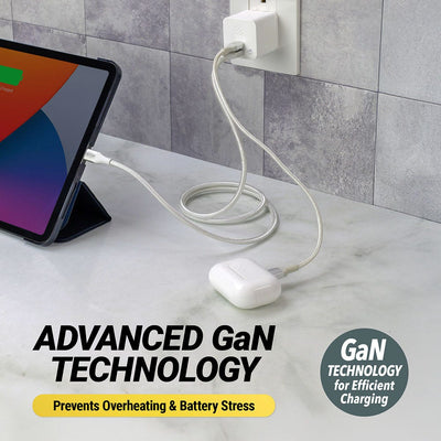 Advanced GaN technology for efficient charging. Prevents overheating and battery stress.