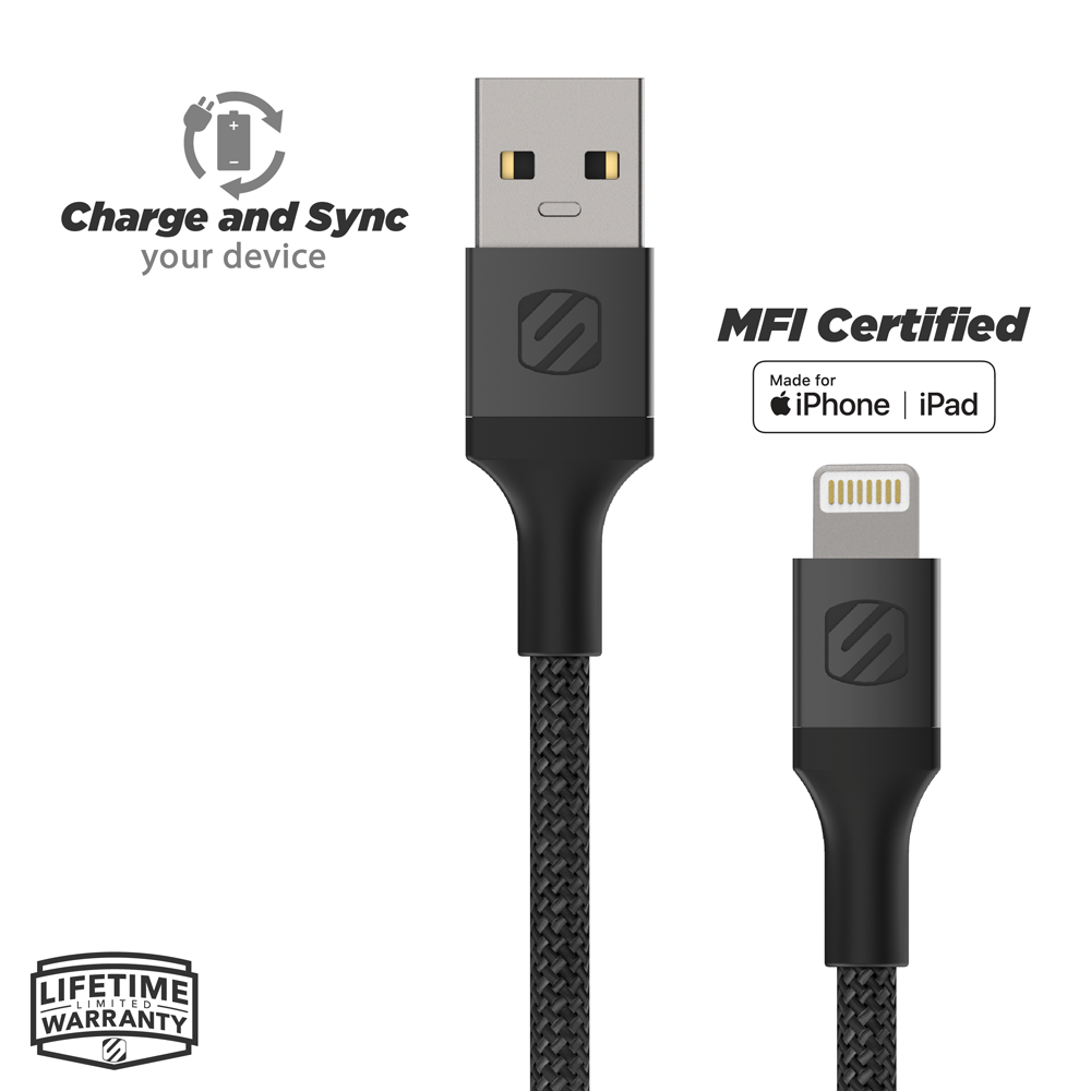 Certified Lightning™ Charge & Sync Braided Cable for ALL Lightning Devices 1-ft.