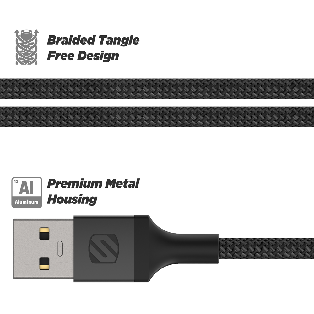 Certified Lightning™ Charge & Sync Braided Cable for ALL Lightning Devices 1-ft. White