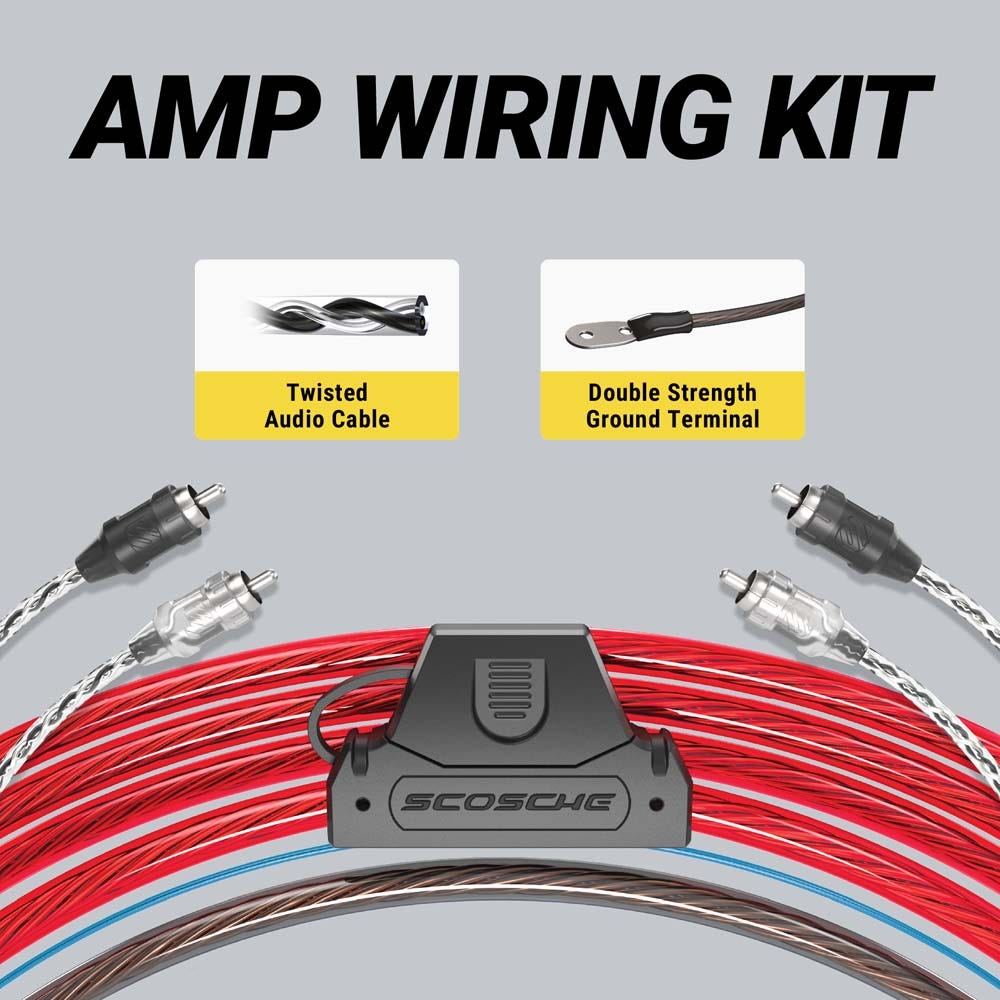 Amp wiring Kit Twisted audio cable  double strength ground terminal