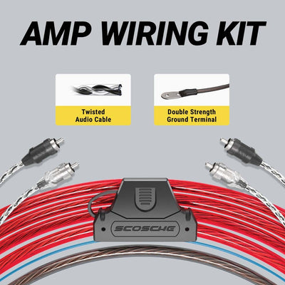 Amp wiring Kit Twisted audio cable  double strength ground terminal