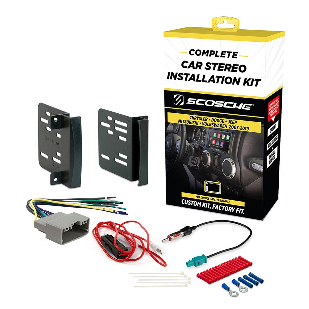 Chrysler/Dodge/Jeep 2007-2019 Double DIN Complete Installation Solution