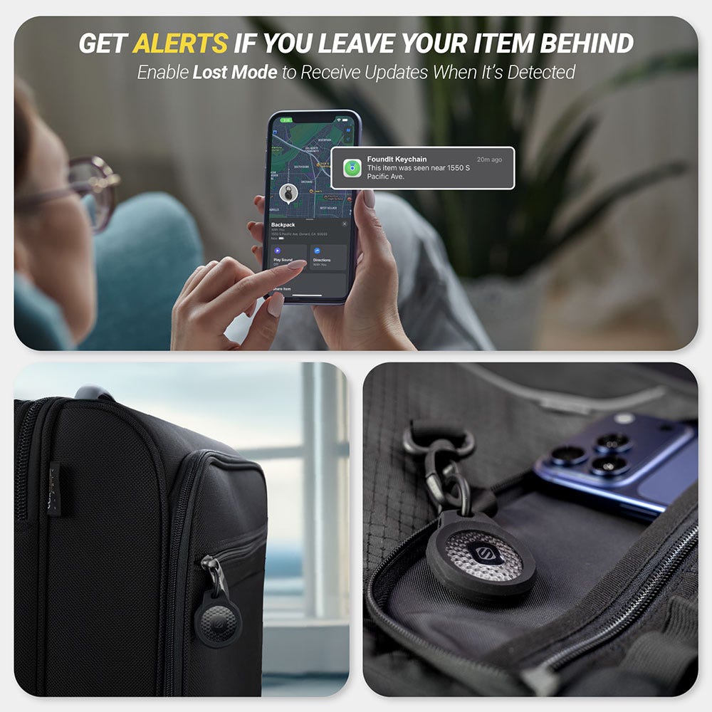 Get alerts if you leave your item behind. Enable lost mode to receive updates when it's detected.