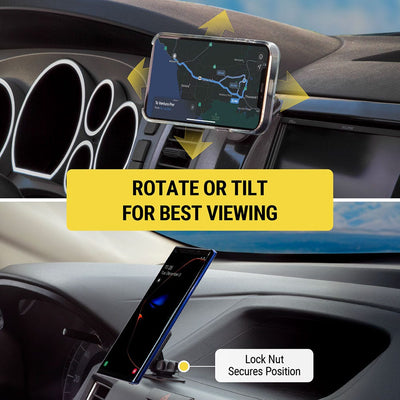 Rotate or tilt for best viewing  lock nut secures position