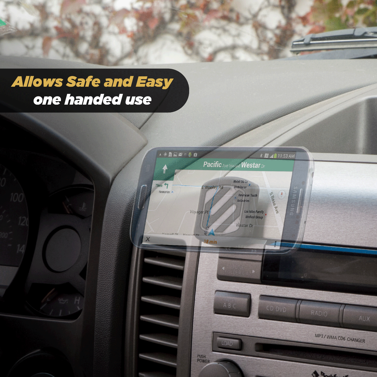 Allows safe and easy one handed use