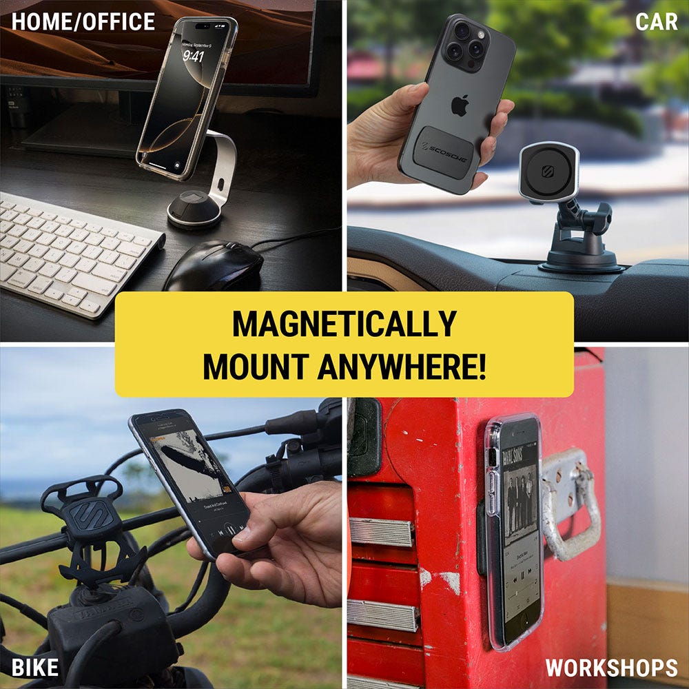 Magnetically mount anywhere: home/office  car  bike  workshops