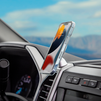 Magnetic Dash Mount holding phone on dash