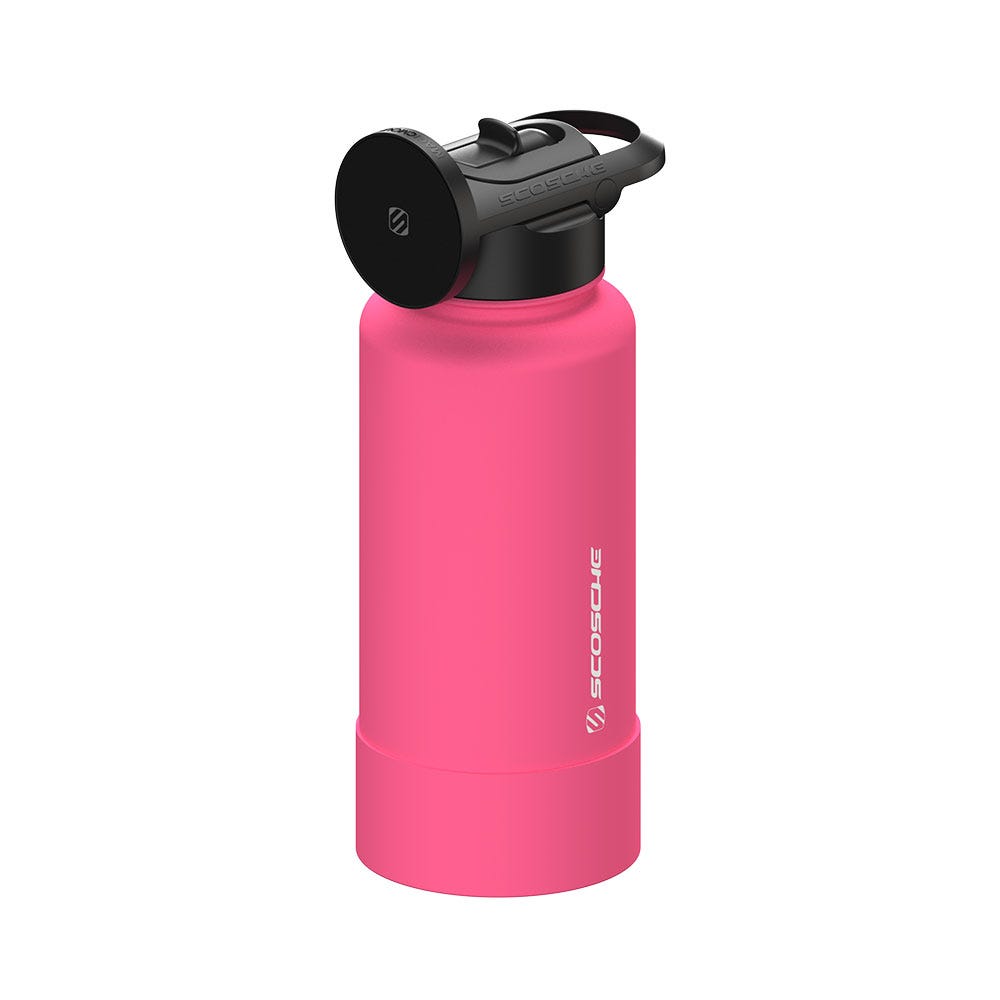 Insulated Water Bottle with Built-In MagSafe Compatible Phone Mount  Pink 32 Oz.