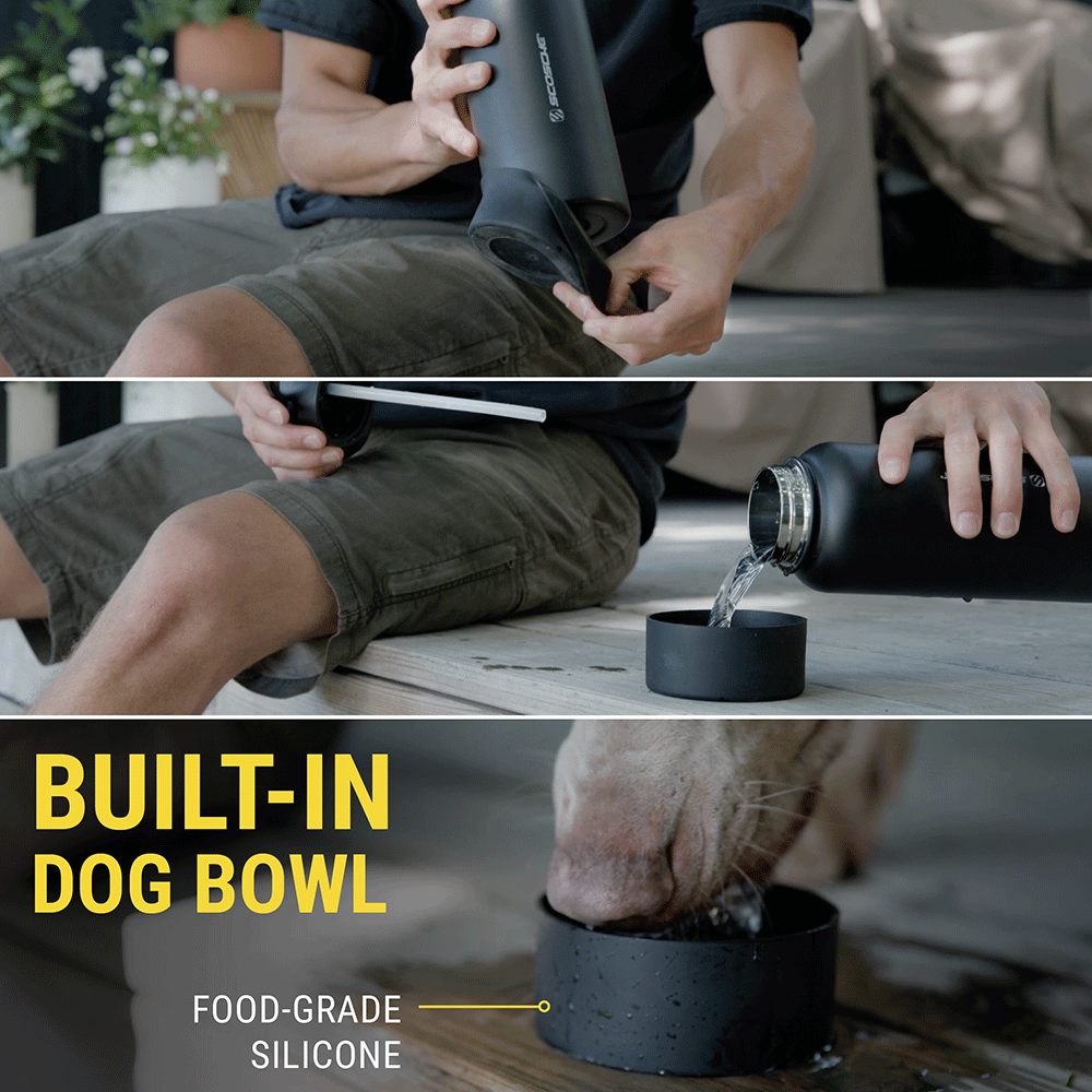 Built in dog bowl  food-grade silicone