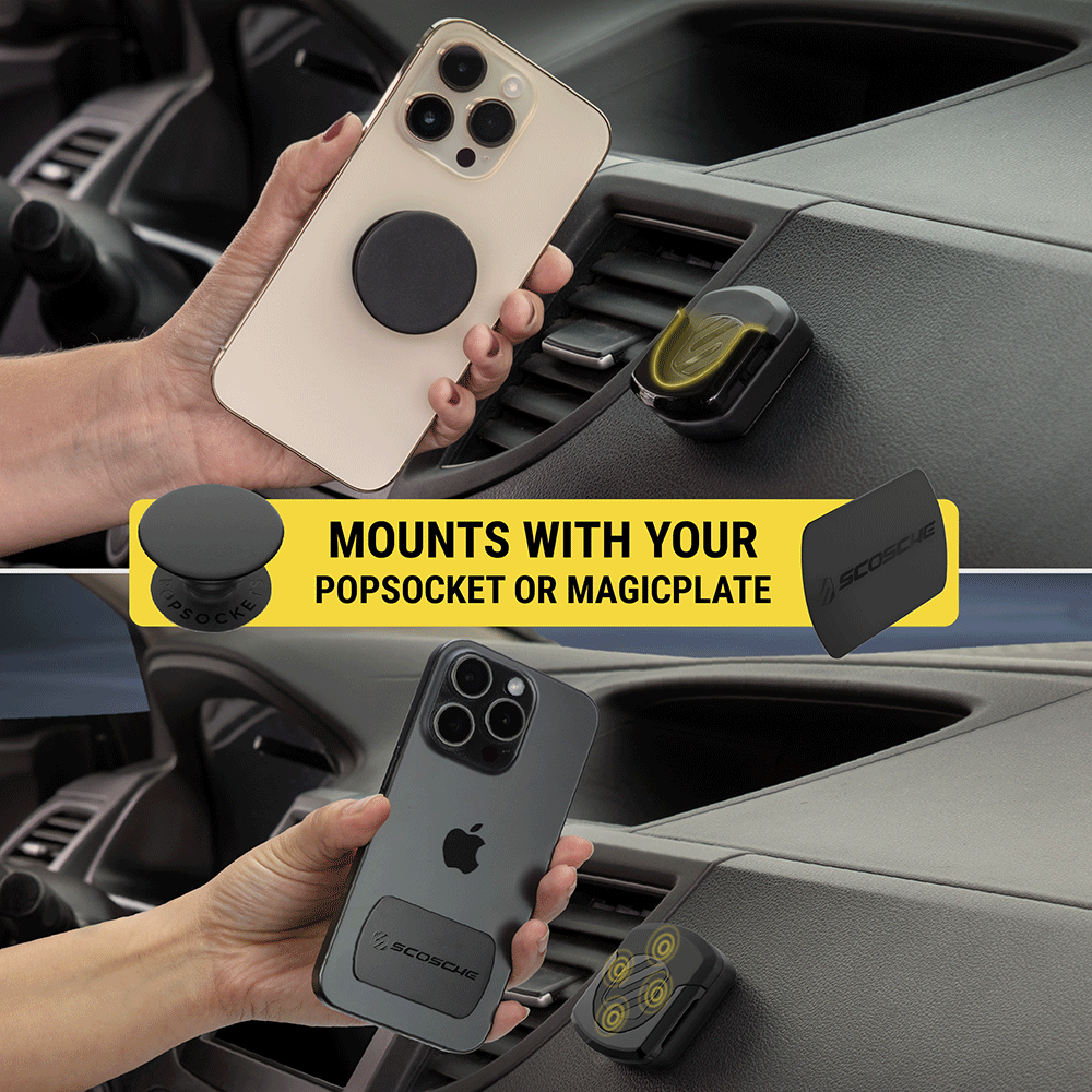 Mounts with your PopSocket or MagicPlate