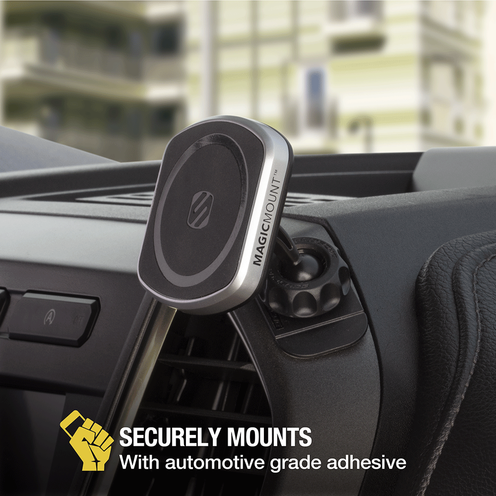 Securely mounts with automotive grade adhesive